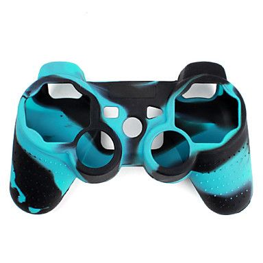 Case Silicone para Controle PS3 (Preto e Azul)