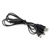 2 em 1 cabo USB para Nintendo DSi, DSi XL e 3ds (preto)