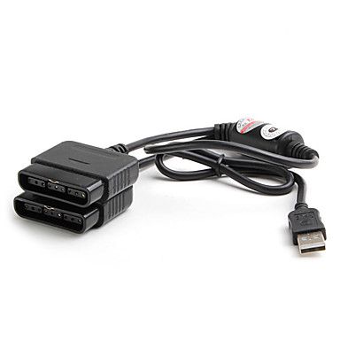 Controlador ps2 dual para usb conversor para pc (preto)