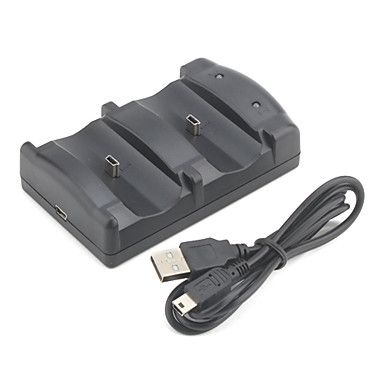 Doca de carregamento usb duplo para controle ps3 (preto)